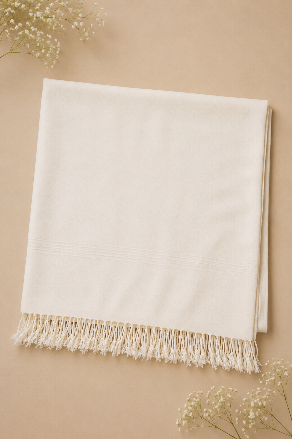 ROYAL plain white shawl