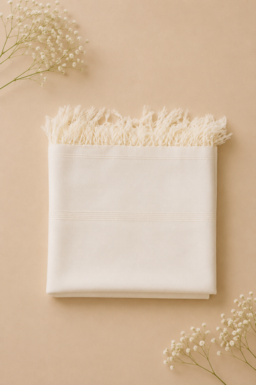 ROYAL plain white shawl